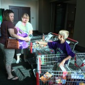 Canned goods were collected as a donation to the Flint Hills Breadbasket