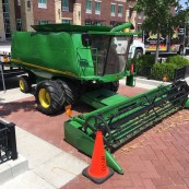 A scale model John Deere was on hand outside for the guests at the BBQ portion of the event to enjoy.