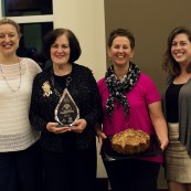 Ronna Farley pictured with representatives from King Arthur Flour, the winner of the champion bread auction.