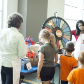 Kids enjoying the hands on learning portion of the NFOB