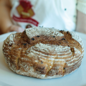 Tart Cherry Pecan and Rosemary Boule