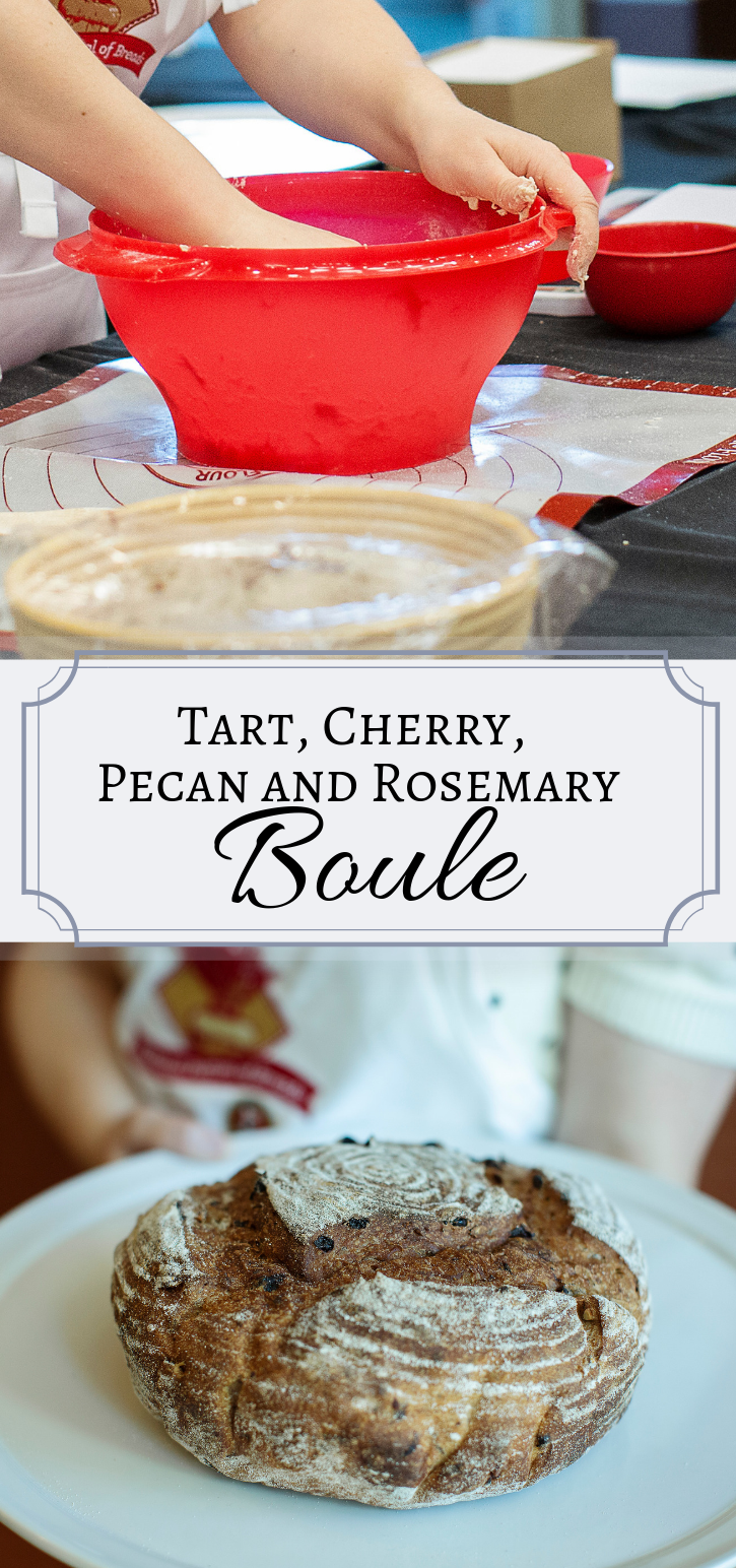 The Tart Cherry, Pecan and Rosemary Boule is a rustic bread that will kick any get together up a notch or two.